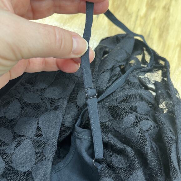 Free People Whimsygoth Mini Dress Size 2 Witchy Grunge Asymmetric Dark Romantic - Picture 7 of 12